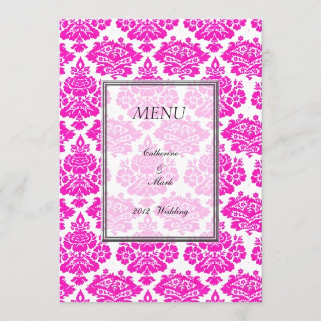 dinner menu card, damask (Front)