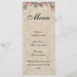 Dinner Menu Card Wedding Romantic Flowers<br><div class="desc">This beautiful menu card is based on vintage images and an antique design,  updated for today's gorgeous wedding.</div>