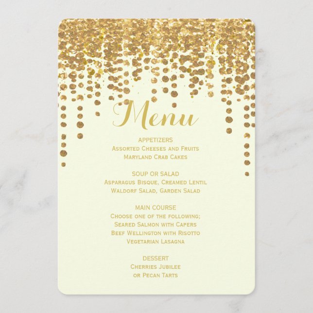 Dinner Menu | Gold Confetti (Front)