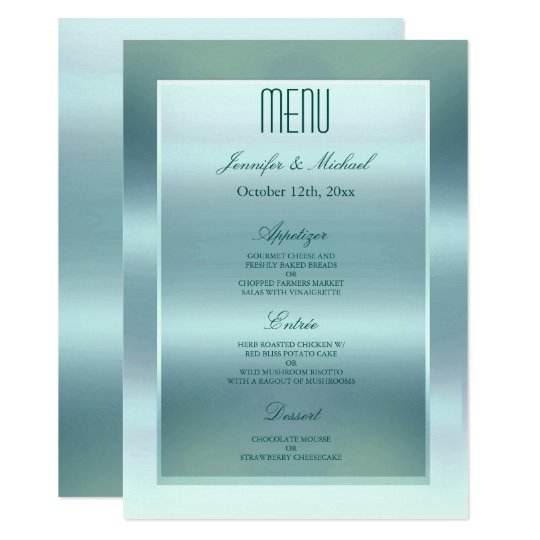 Dinner Menu | Satin Teal Card