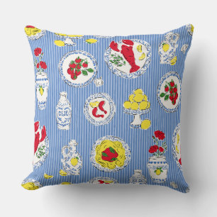 Dinner on the Amalfi Coast Throw Pillow