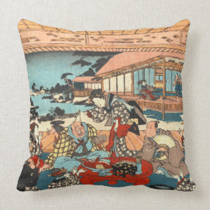 Dinner Party 1840 Throw Pillow