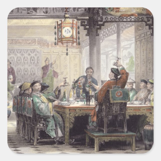 Dinner Party at a Mandarin's House, from 'China in Square Sticker (Front)