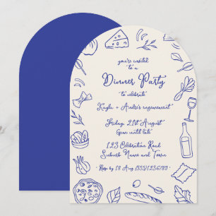 Dinner party hand drawn invitation