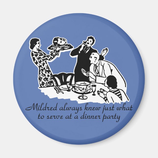 Dinner Party Head on a Platter Magnet (Front)