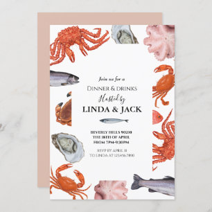 Dinner party invitation Seafood Theme