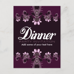 Dinner Party Invitation template Postcard
