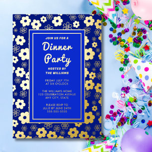 Dinner Party Retro Fun Flowers Celebration