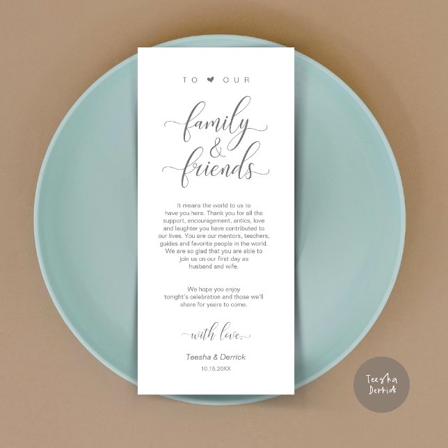 Dinner Place Setting Thank You, Dark Grey Card (Dinner Place Setting Thank You Card, Modern Classy Wedding, in Dark Grey)