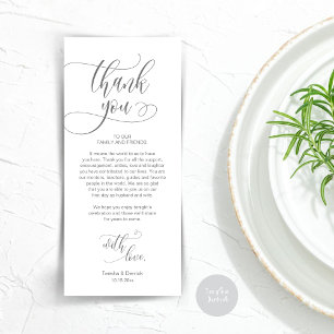 Dinner Place Setting Thank You, Modern Script Card