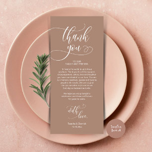 Dinner Place Setting Thank You, Modern Script Card