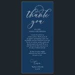 Dinner Place Setting Thank You, Navy Blue Card<br><div class="desc">This is the Modern calligraphy, in Black font, Place Setting Thank You Cards. Share the love and show your appreciation to your guests, when they sit down at their seat and read this personalised charming thank you place setting card. It's a wonderful way to kick off your special day celebration!...</div>