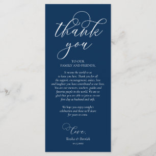 Dinner Place Setting Thank You, Navy Blue Card