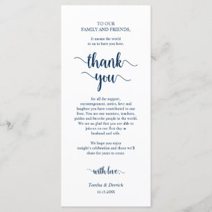 Dinner Place Setting Thank You, Rustic Navy Cards