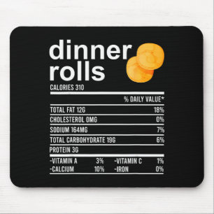 Dinner Rolls Nutrition Facts Apparel Funny Thanksg Mouse Pad