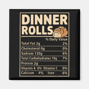 Dinner Rolls Nutrition Facts Funny Bread Food Desi Magnet