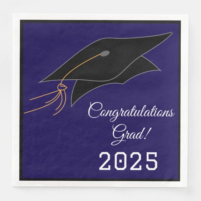 Dinner Size-Graduation Cap Napkins (Front)