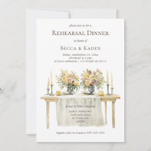 Dinner Table Rehearsal Dinner Invitation