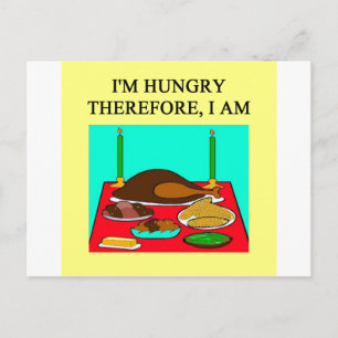 dinner time philosophy postcard