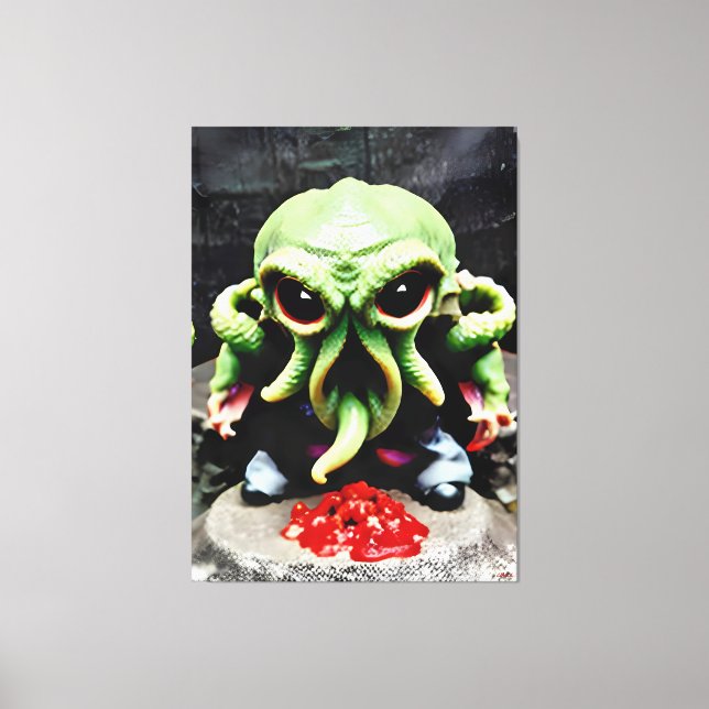 Dinner with Cthulhu Canvas Print (Front)