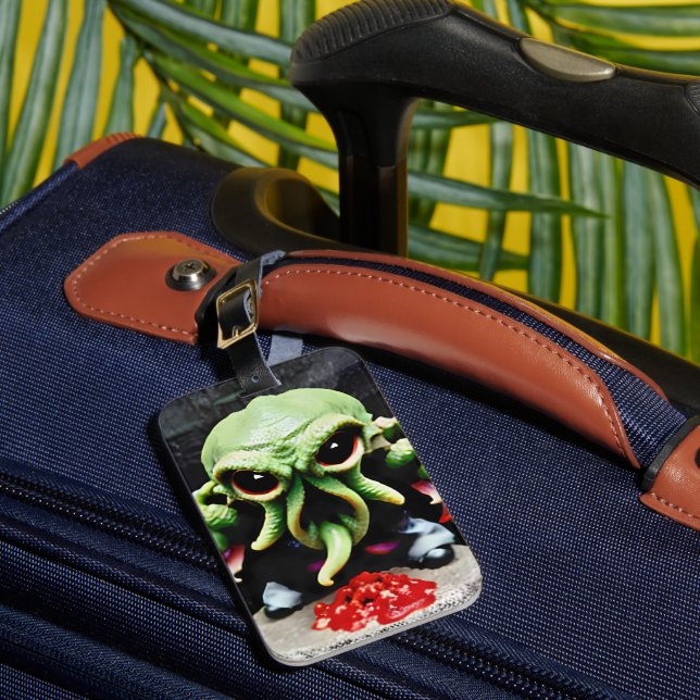 Dinner with Cthulhu Luggage Tag (Front Insitu 1)