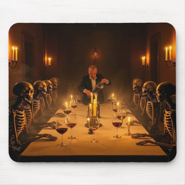 “Dinner with the Dead” — A Gothic Feast  Mouse Pad (Front)