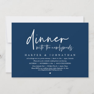 Dinner with the Newlyweds, Wedding Elopement Party Invitation