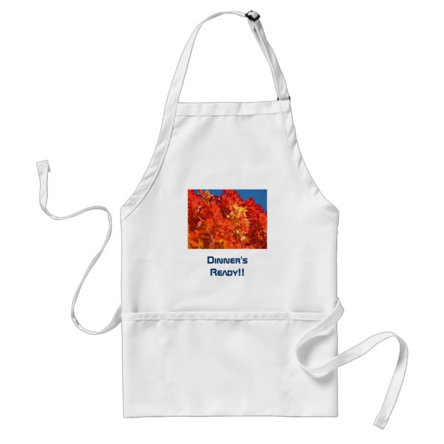 Dinners Ready! aprons Orange Autumn  Leaves (Front)