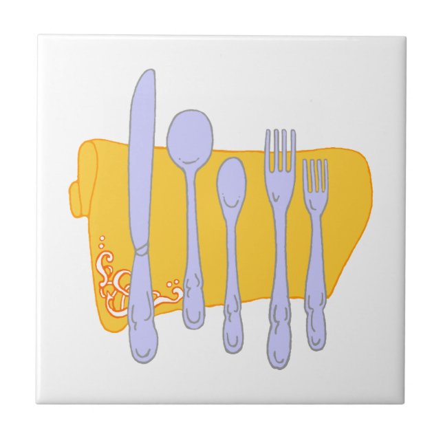 Dinnerware Cooking Design Template Tile (Front)