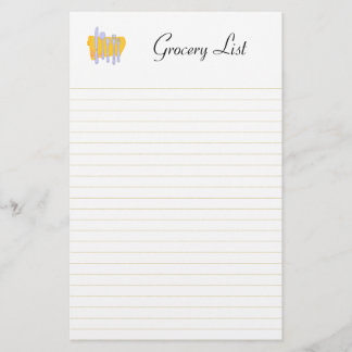 Dinnerware Lined Grocery List Stationery