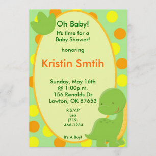 dino2, Oh Baby!, It's time for aBaby Shower!, h... Invitation