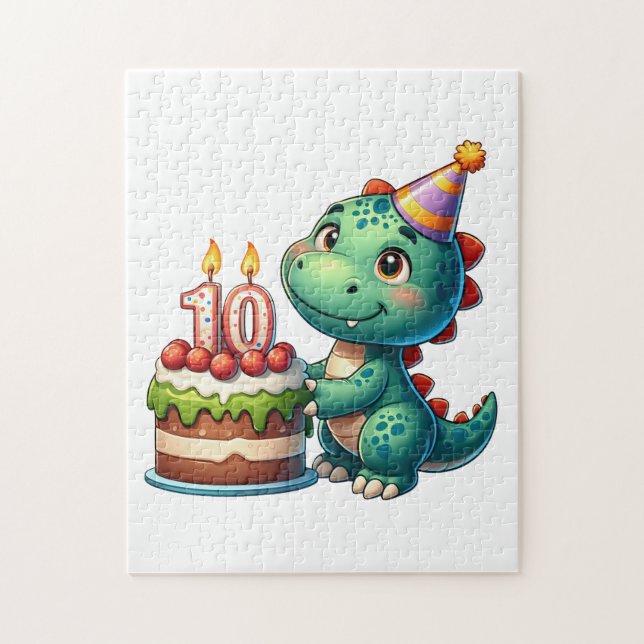 Dino 10th Birthday Jigsaw Puzzle (Vertical)