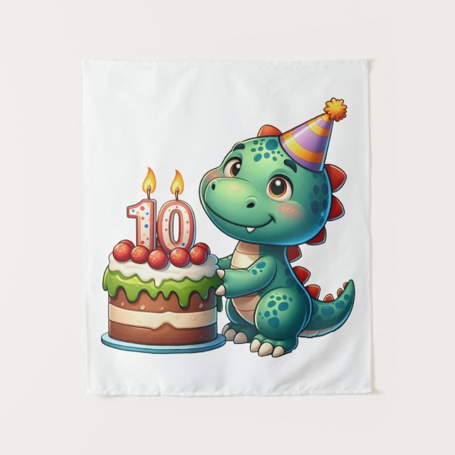 Dino 10th Birthday Tapestry (Front)