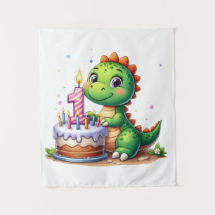 Dino 1st Birthday Tapestry