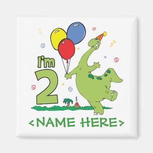 Dino 2nd Birthday Magnet