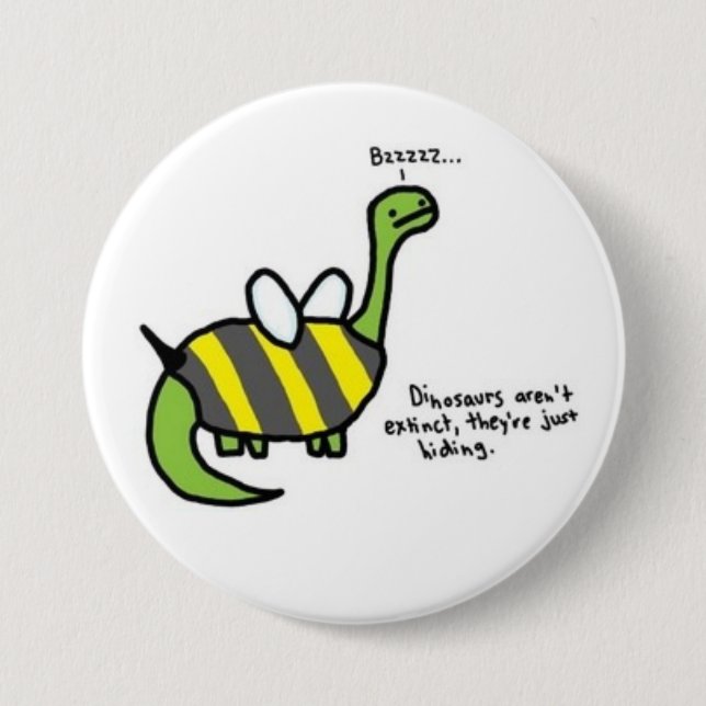 Dino 3 Inch Round Button (Front)