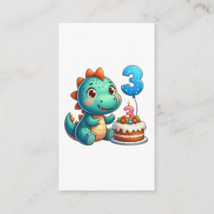 Dino 3rd Birthday Enclosure Card