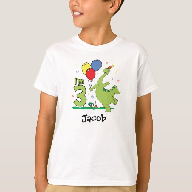 Dino 3rd Birthday T-Shirt (Front)