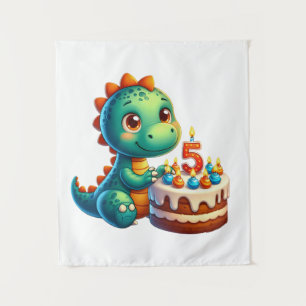 Dino 5th Birthday Tapestry
