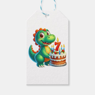 Dino 7th Birthday Gift Tags