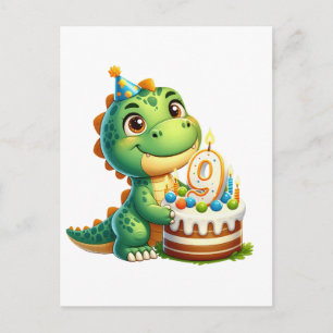 Dino 9th Birthday Invitation Postcard