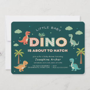 Dino About to Hatch Dinosaur Baby Shower Invitation