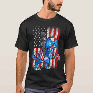 Dino Abraham Lincoln 4th Of July  Boys American Fl T-Shirt