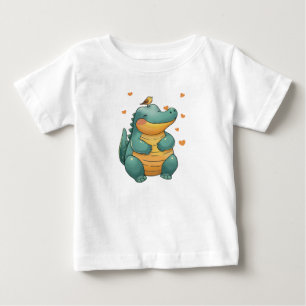 Dino and Little Bird Friends Baby T-Shirt