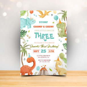Dino Anniversaire Bash Invitation Amusement pour l
