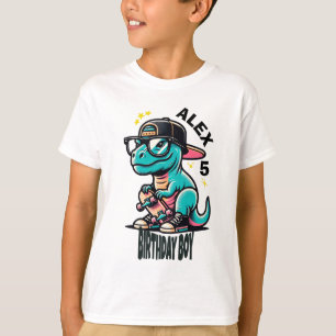 Dino Birthday Boy T-Shirt – Custom Name & Age