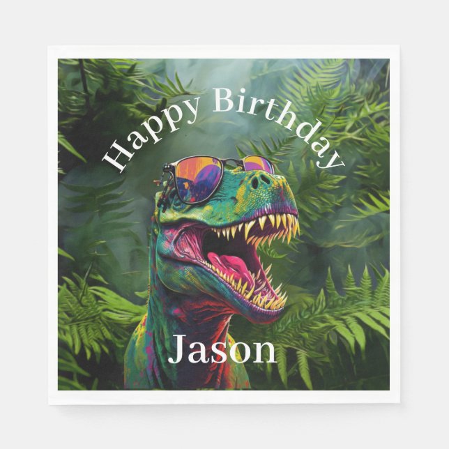 Dino  Birthday  Napkin (Front)