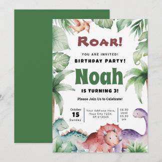 Dino Birthday Party Invitation