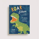 Dino Birthday Party Invite<br><div class="desc">Colourful dinosaur themed birthday party invitation that can be personalized with your text.</div>