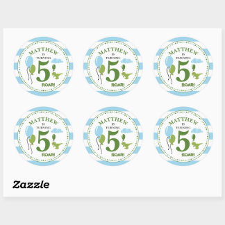 Dino Birthday Party Personalized Sticker